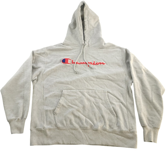 Champion Hoodie Mens XL Reverse Weave Spell Out Pullover 3D Chenille Script Logo - Picture 2 of 10